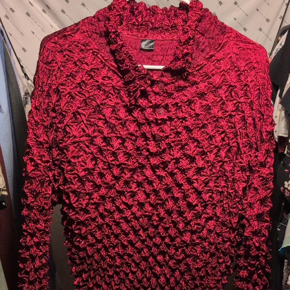 Magicsuit Rich Burgundy Textured Top